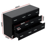 Darrahopens Furniture > Bedroom Artiss 6 Chest of Drawers Cabinet Dresser Table Tallboy Lowboy Storage Black