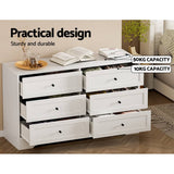 Darrahopens Furniture > Bedroom Artiss 6 Chest of Drawers Cabinet Dresser Table Tallboy Storage Bedroom White