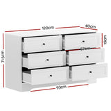 Darrahopens Furniture > Bedroom Artiss 6 Chest of Drawers Cabinet Dresser Table Tallboy Storage Bedroom White