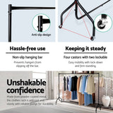 darrahopens Furniture > Bedroom Artiss 6FT Clothes Racks Metal Garment Display Rolling Rail Hanger Airer Stand Portable