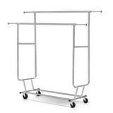 darrahopens Furniture > Bedroom Artiss 6FT Double Rail Clothes Rack Coat Stand Adjustable Garment Rolling Hanger