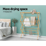 darrahopens Furniture > Bedroom Artiss Bamboo Clothes Dry Rack Folable Towel Hanger Laundry Drying