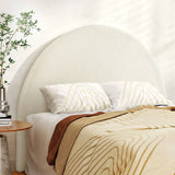 Darrahopens Furniture > Bedroom Artiss Bed Frame Double Size Bed Head Boucle Headboard Bedhead Base GREI White