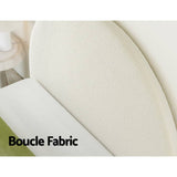 Darrahopens Furniture > Bedroom Artiss Bed Frame Double Size Bed Head Boucle Headboard Bedhead Base GREI White