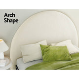 Darrahopens Furniture > Bedroom Artiss Bed Frame Double Size Bed Head Boucle Headboard Bedhead Base GREI White