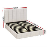 Darrahopens Furniture > Bedroom Artiss Bed Frame Double Size Beige TETTE