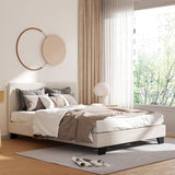 Darrahopens Furniture > Bedroom Artiss Bed Frame Double Size Boucle Fabric Mattress Base Platform Wooden