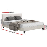 Darrahopens Furniture > Bedroom Artiss Bed Frame Double Size Boucle Fabric Mattress Base Platform Wooden