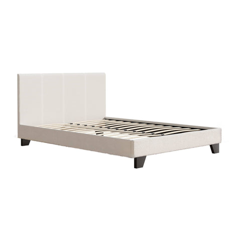 Darrahopens Furniture > Bedroom Artiss Bed Frame Double Size Boucle Fabric Mattress Base Platform Wooden