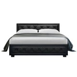darrahopens Furniture > Bedroom Artiss Bed Frame Double Size Gas Lift Base With Storage Black Leather Tiyo Collection