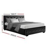 darrahopens Furniture > Bedroom Artiss Bed Frame Double Size Gas Lift Base With Storage Black Leather Tiyo Collection
