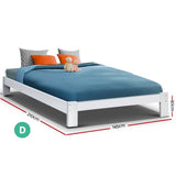 darrahopens Furniture > Bedroom Artiss Bed Frame Double Size Wooden Bed Base JADE Timber Foundation Mattress