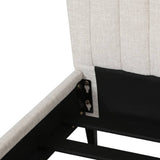 Darrahopens Furniture > Bedroom Artiss Bed Frame King Bed Base w Headboard Beige Fabric Wooden Slats Metal Legs