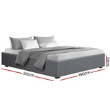 darrahopens Furniture > Bedroom Artiss Bed Frame King Size Gas Lift Base With Storage Platform Grey Fabric Toki Collection