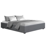 darrahopens Furniture > Bedroom Artiss Bed Frame King Size Gas Lift Base With Storage Platform Grey Fabric Toki Collection