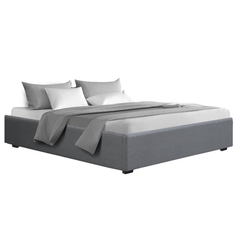 darrahopens Furniture > Bedroom Artiss Bed Frame King Size Gas Lift Base With Storage Platform Grey Fabric Toki Collection