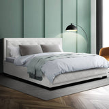 darrahopens Furniture > Bedroom Artiss Bed Frame King Size Gas Lift Base With Storage White Leather Tiyo Collection