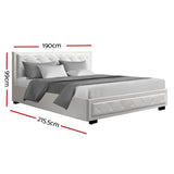 darrahopens Furniture > Bedroom Artiss Bed Frame King Size Gas Lift Base With Storage White Leather Tiyo Collection