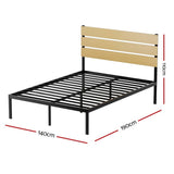 Darrahopens Furniture > Bedroom Artiss Bed Frame Metal Bed Base Double Size Platform Foundation Black PAULA