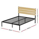 Darrahopens Furniture > Bedroom Artiss Bed Frame Metal Bed Base Queen Size Platform Foundation Black PAULA