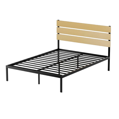 Darrahopens Furniture > Bedroom Artiss Bed Frame Metal Bed Base Queen Size Platform Foundation Black PAULA