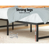 Darrahopens Furniture > Bedroom Artiss Bed Frame Metal Platform Double Size Bed Base Mattress Black TINO