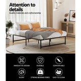 Darrahopens Furniture > Bedroom Artiss Bed Frame Metal Platform Double Size Bed Base Mattress Black TINO