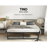 Darrahopens Furniture > Bedroom Artiss Bed Frame Metal Platform Double Size Bed Base Mattress Black TINO