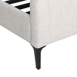 Darrahopens Furniture > Bedroom Artiss Bed Frame Queen Bed Base w Headboard Beige Fabric Wooden Slats Metal Legs
