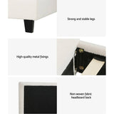 Darrahopens Furniture > Bedroom Artiss Bed Frame Single Size Boucle Fabric Mattress Base Platform Wooden