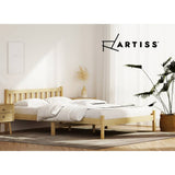 Darrahopens Furniture > Bedroom Artiss Bed Frame Wooden Double Size Bed Base Pine Timber Mattress Foundation Oak