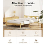 Darrahopens Furniture > Bedroom Artiss Bed Frame Wooden Double Size Bed Base Pine Timber Mattress Foundation Oak