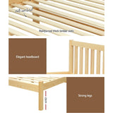 Darrahopens Furniture > Bedroom Artiss Bed Frame Wooden Single Size SOFIE Pine Timber Mattress Base OAK