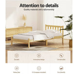Darrahopens Furniture > Bedroom Artiss Bed Frame Wooden Single Size SOFIE Pine Timber Mattress Base OAK
