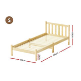 Darrahopens Furniture > Bedroom Artiss Bed Frame Wooden Single Size SOFIE Pine Timber Mattress Base OAK
