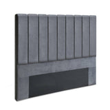 darrahopens Furniture > Bedroom Artiss Bed Head Headboard Double Size Bedhead Velvet Frame Base VELA Grey