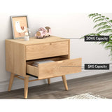 Darrahopens Furniture > Bedroom Artiss Bedside Table 2 Drawers Side End Table Nightstand Legs Bedroom Storage
