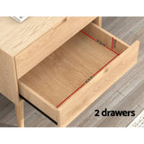 Darrahopens Furniture > Bedroom Artiss Bedside Table 2 Drawers Side End Table Nightstand Legs Bedroom Storage
