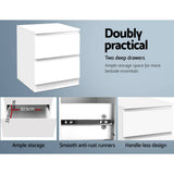 darrahopens Furniture > Bedroom Artiss Bedside Table Cabinet Lamp Side Tables Drawers Nightstand Unit White