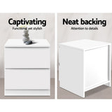 darrahopens Furniture > Bedroom Artiss Bedside Table Cabinet Lamp Side Tables Drawers Nightstand Unit White