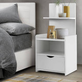 darrahopens Furniture > Bedroom Artiss Bedside Table Cabinet Shelf Display Drawer Side Nightstand Unit Storage