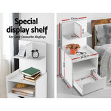 darrahopens Furniture > Bedroom Artiss Bedside Table Cabinet Shelf Display Drawer Side Nightstand Unit Storage