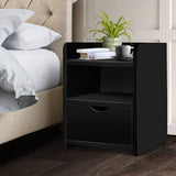 darrahopens Furniture > Bedroom Artiss Bedside Table Drawer - Black