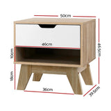 darrahopens Furniture > Bedroom Artiss Bedside Table Drawer Nightstand Shelf Cabinet Storage Lamp Side Wooden