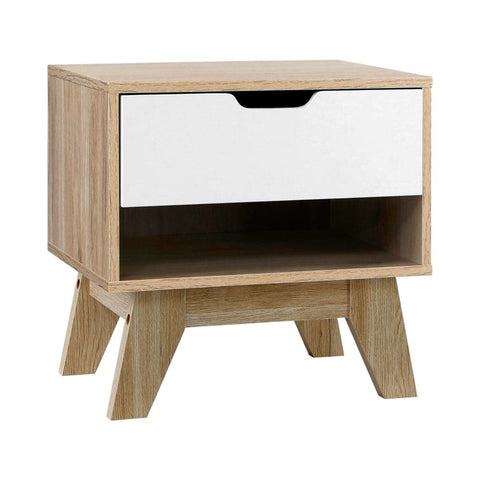 darrahopens Furniture > Bedroom Artiss Bedside Table Drawer Nightstand Shelf Cabinet Storage Lamp Side Wooden