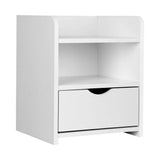 darrahopens Furniture > Bedroom Artiss Bedside Table Drawer - White