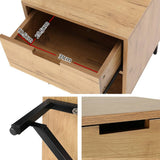 Darrahopens Furniture > Bedroom Artiss Bedside Table Drawers Shelf Side Nightstand Storage Bedroom Rust Oak