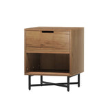 Darrahopens Furniture > Bedroom Artiss Bedside Table Drawers Shelf Side Nightstand Storage Bedroom Rust Oak
