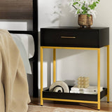 Darrahopens Furniture > Bedroom Artiss Bedside Table Drawers Side Table Shelf Bedroom Furniture Nightstand Black