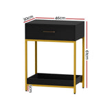 Darrahopens Furniture > Bedroom Artiss Bedside Table Drawers Side Table Shelf Bedroom Furniture Nightstand Black